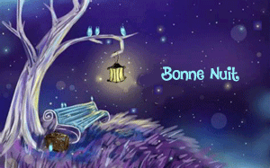bonne nuit banc sous un arbre